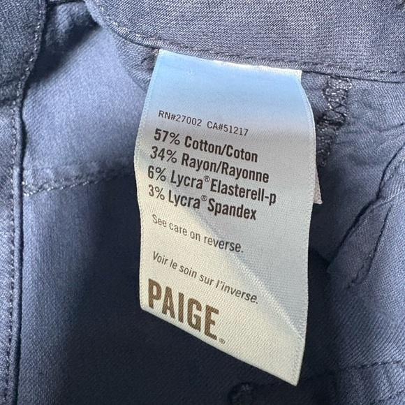 PAIGE Navy Wide-Leg Pants - Picture 9 of 10